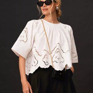 Forever That Girl Scalloped Eyelet Blouse, Never Worn